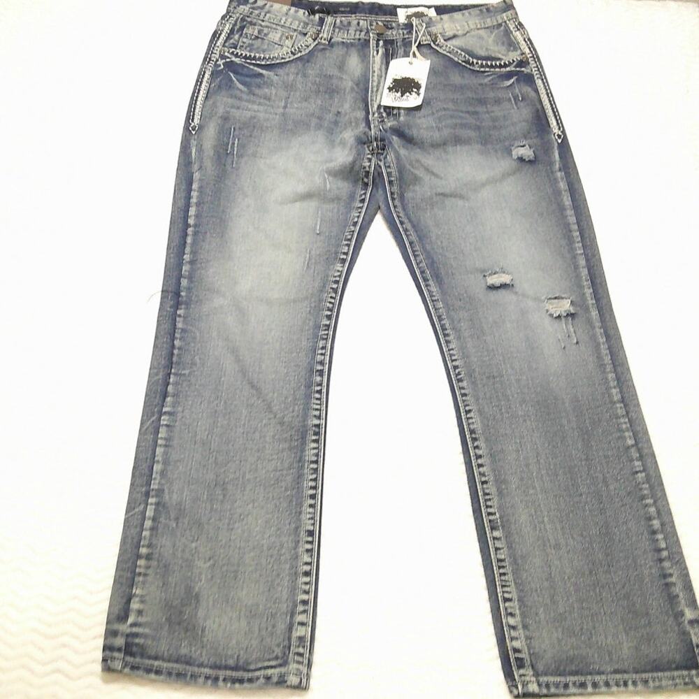 GS115 Mercer Jeans Size 36 33 Distressed Blue NWT